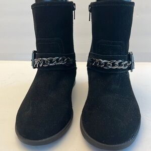 Vionic Black Suede with Chain Moto Boots Size 5 Cresent
